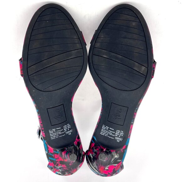 Fioni Floral Open-Toe Heels Womens Shoes Size 7.5 Pink & Blue Ankle Strap NEW - Picture 8 of 15